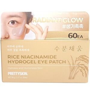 PrettySkin Rice Niacinamide Hydrogel Eye Patches 60 Ea Hydrates/Illuminates Skin